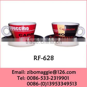 Zibo Manufacture Wholesale Price Personalized Porcelain Custom Print Coffee Cups and Saucers