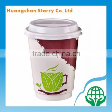 Plastic Top PE Coated Tea Cup with Lid