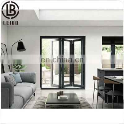Elegant design double glazed aluminum glass door folding door bifold door