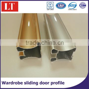Aluminium frame for wardrobe sliding door hardware anodizing colored finish