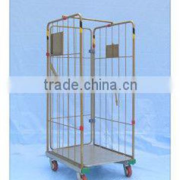 3 sided nesting roll container, foldable,zinc plated treatment