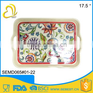 wholesale square dinnerware OEM new design melamine tray
