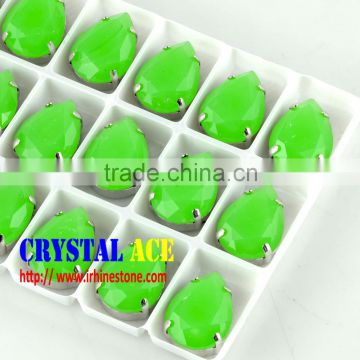 K9 quality tear drop Opal claw setting glass rhinestones