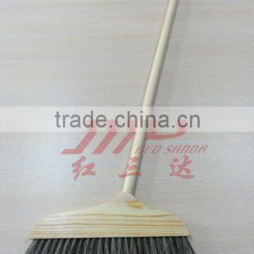 Long wood broom with horse hair