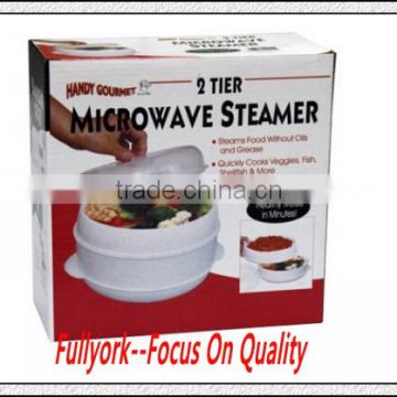 Handy Gourmet 2 Tier Steamer Cooker Microwave Dish Universal Eco Chef Food Cooking Rice