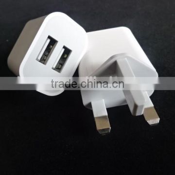 new fashion colorful dual USB ports 5V 2.4A UK wall charger