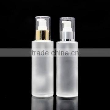 wholesale empty 100ml 120ml 150ml frosted glass bottle for cosmetic with spray pump stock