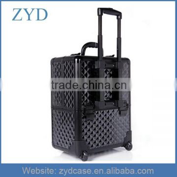 Useful Trolley Aluminum Rolling Makeup Cosmetic Train Case ZYD-HZ101509