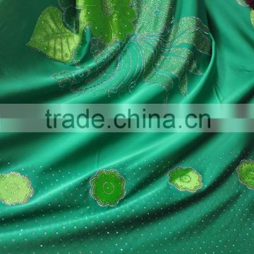 CL6303-8 new design high quality Silk material with velvet stone embroidreied 5 yard one piece for making new design dress