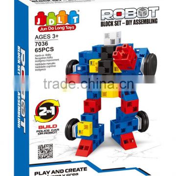 BNE100820 65pcs ROBOT 2 in1 assembling Educational building block set gift for children