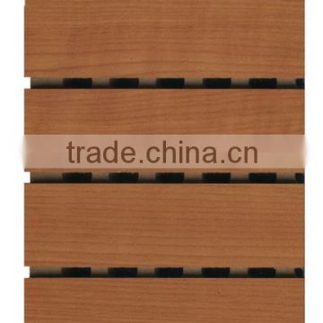 28-4 Sound Absorbing Wooden Grooved Acoustic Panel For Hall With Walunut