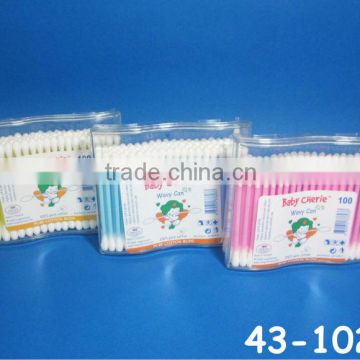 Cotton Bud 100 Pcs Wavy PS Can