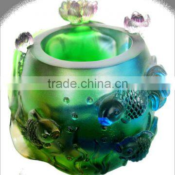 win-win-cooperation pen container liuli colored glass wholesale