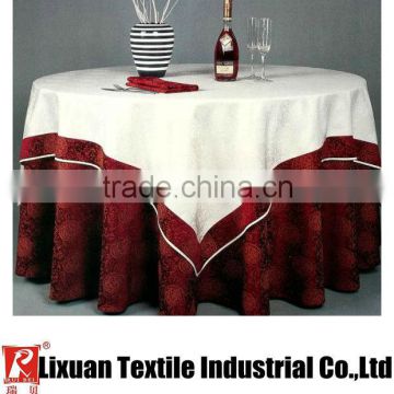 100% polyester faric table cloth for hotel/Jacquard round table cloth