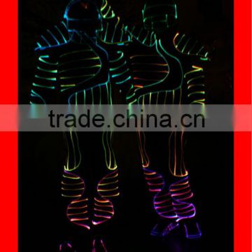 Full color Fiber optic tron dance costume with hat and shoes