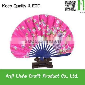 Bamboo Cloth Fan For Wedding gifts with blue ribs
