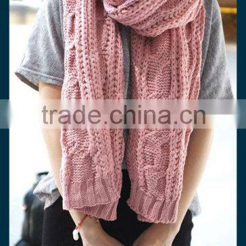 women's winter thick knitted scarf