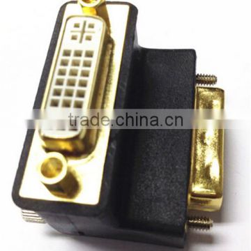 Gold plated DVI24+5 Male to DVI24+5 Female adapter 90 degree