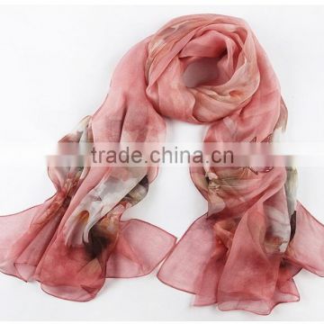 Wholesale 2016 new China digital printed silk long fashion scarf for lady