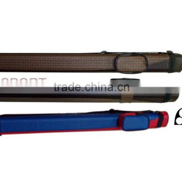 1/2 Leather foam cylinder cue case with ribbon arm belt