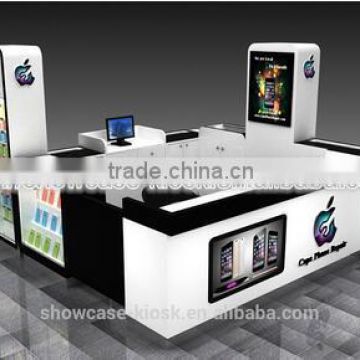 high end retail cell phone accessories kiosk display showcase in mall for sale