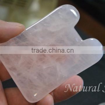 natural mini handle rose quartz stone gua sha massager gemstone gift crafts