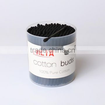 Black color ear cleaning medical sterile cotton swabs
