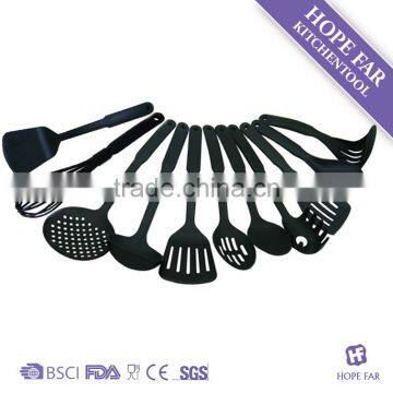 N460-70 Practical 11 pcs black color nylon kitchen utensils set