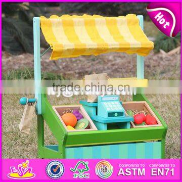 2017 New design funny fruit play set wooden kids supermarket W10A060