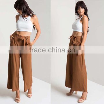 2016 latest designs casual women's high waist pants culotte