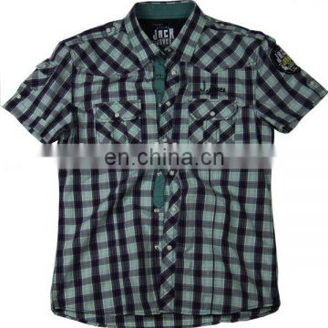 Men fashion cotton check shirt