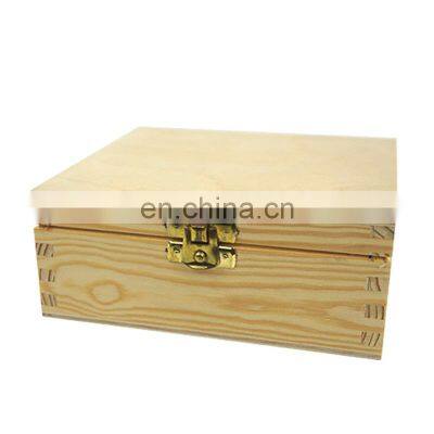 Factory price wholesale Useful gift plain wooden box With Lock