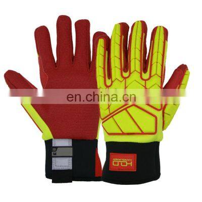 HANDLANDY Yellow Waterproof Level 5 mechanic Cut Resistance Oil And Gas mechanic Safety Gloves for Men