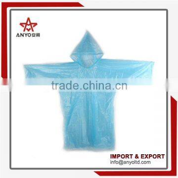 Best price high quality new arrival promotional fashionable pe disposable rain poncho