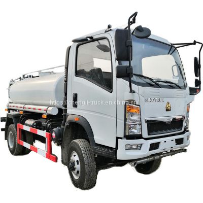 Sinotruk howo single axle plant water sprinkler bowser tank truck for sale