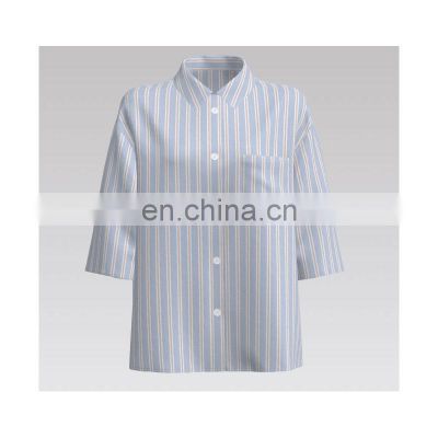 Fashion  Hot Sale Blue stripe yarn-dyed fabric 100% Cotton  for shirt