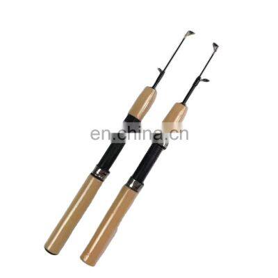 fishing rod glass fibre fishing rod wood handle one piece