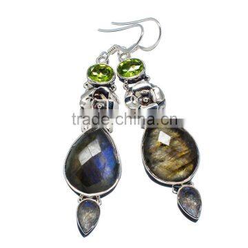 LABRADORITE 925 STERLING SILVER EARRINGS ,925 STERLING SILVER JEWELRY WHOLE SALE,JEWELRY EXPORTER EARRNGS