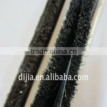Silicone Brush wool pile weather stripping with fin for doors