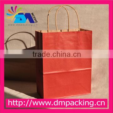 2015custom printing red paper bag, shopping paper bag