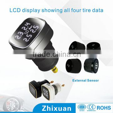 Built-out type car tire pressure monitoring system, tire pressure monitor display four tire data, tpms