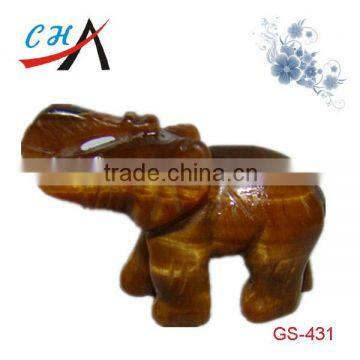 Fashion natural 50mm gemstone carved elephant figurines for wholesale