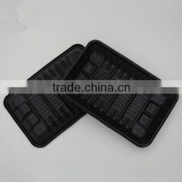 Colorful plastic disposable frozen food tray