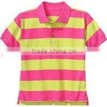 Mens 100% cotton short sleeve stripe polo t-shirt