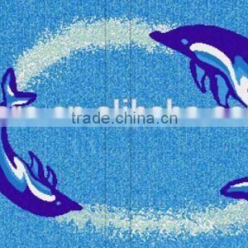 Dolphin mosaic for swimming pool