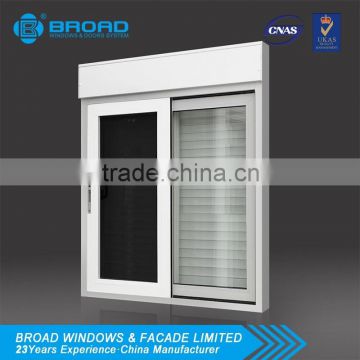 Aluminum sliding window with white powder coated, sliding window with aluminum shutter