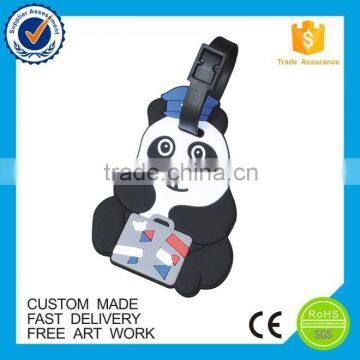 promotion customized Panda rubber luggage tag