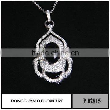 Alibaba Website Custom Big Stone Pendant Design Diamond Jewelry Necklace