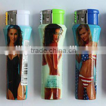 2015 new product: Vase style sexy girls pattern Cigarette Lighter,refillable electronic lighter,