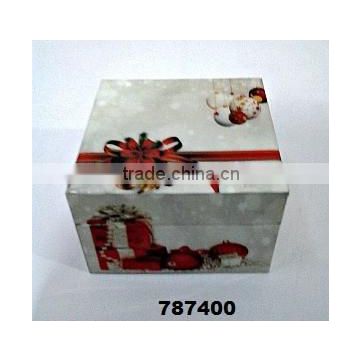 Wooden Box Painted Christmas Decoration